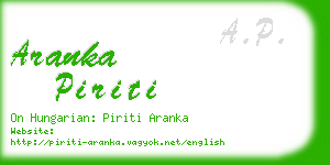 aranka piriti business card